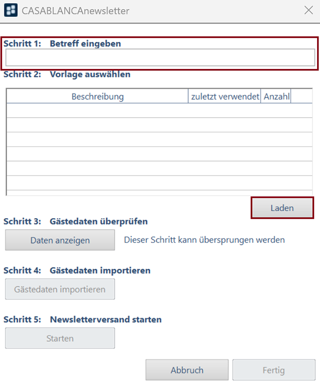 Newsletter Fenster