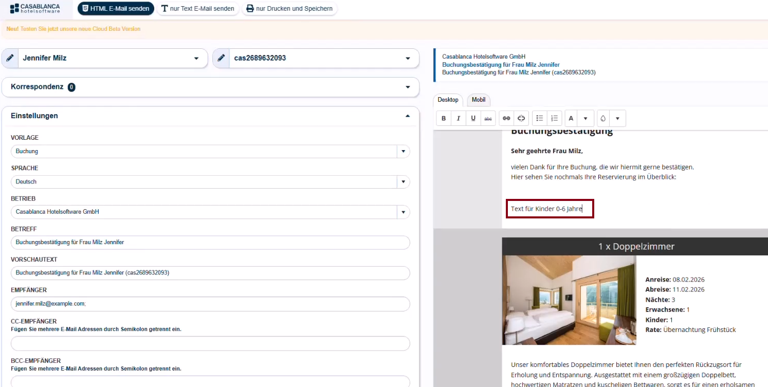 Text-Block - Vorlage Text-Block Mitreisende