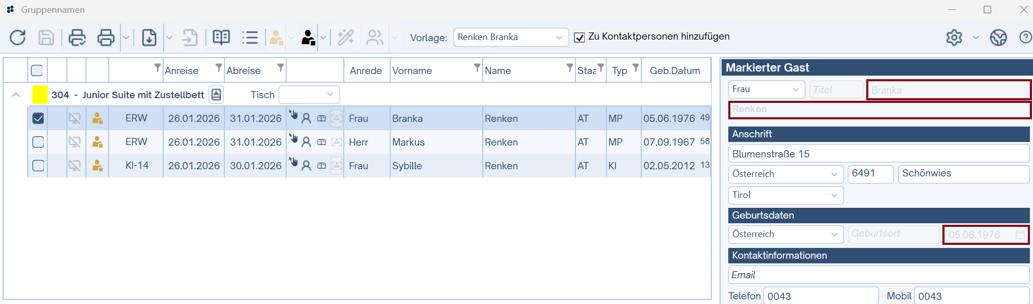 Felder können nach Verwendung des Gäste-Pass nicht mehr angepasst werden Felder können nach Verwendung des Gäste-Pass nicht mehr angepasst werden
