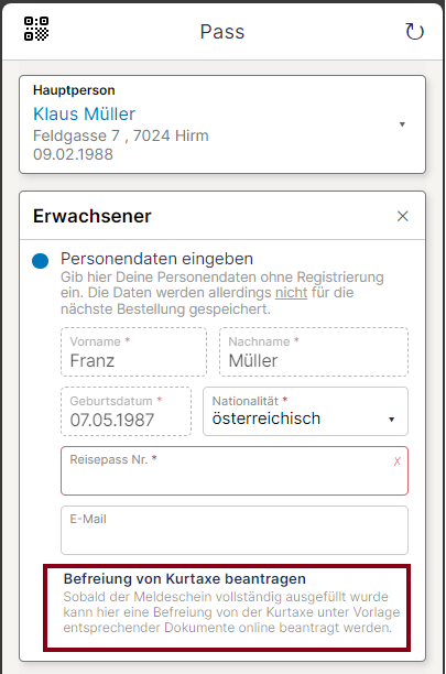 Beispiel Hochladen durch den Gast in der App Beispiel Hochladen durch den Gast in der App
