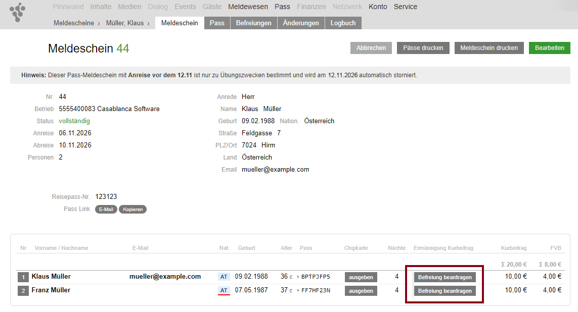 Beispiel Hochladen durch die Rezeption Beispiel Hochladen durch die Rezeption