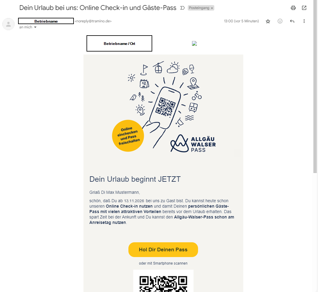 Beispiel Mail über Tramino Beispiel Mail über Tramino