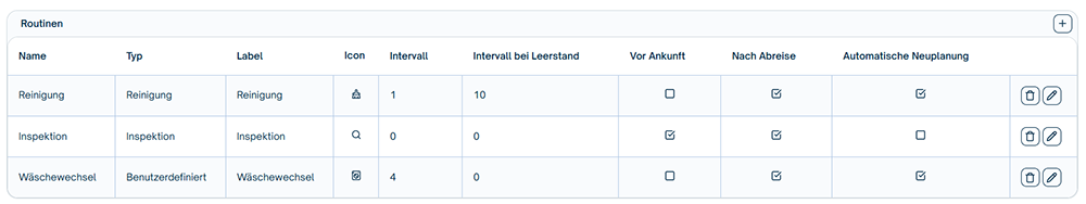 Beispiel Einstellungen
