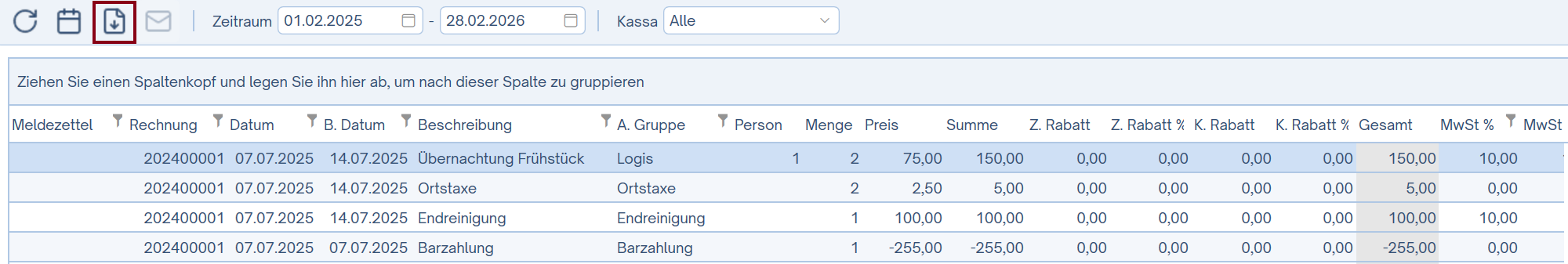 Finanzbericht Export