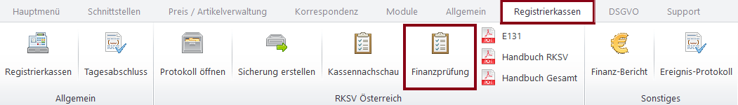 Finanzprüfung öffnen