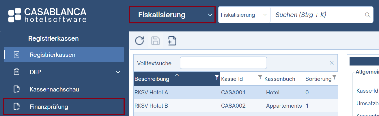 Finanzprüfung öffnen