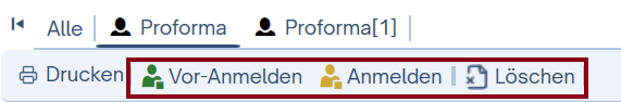 Proforma abschließen