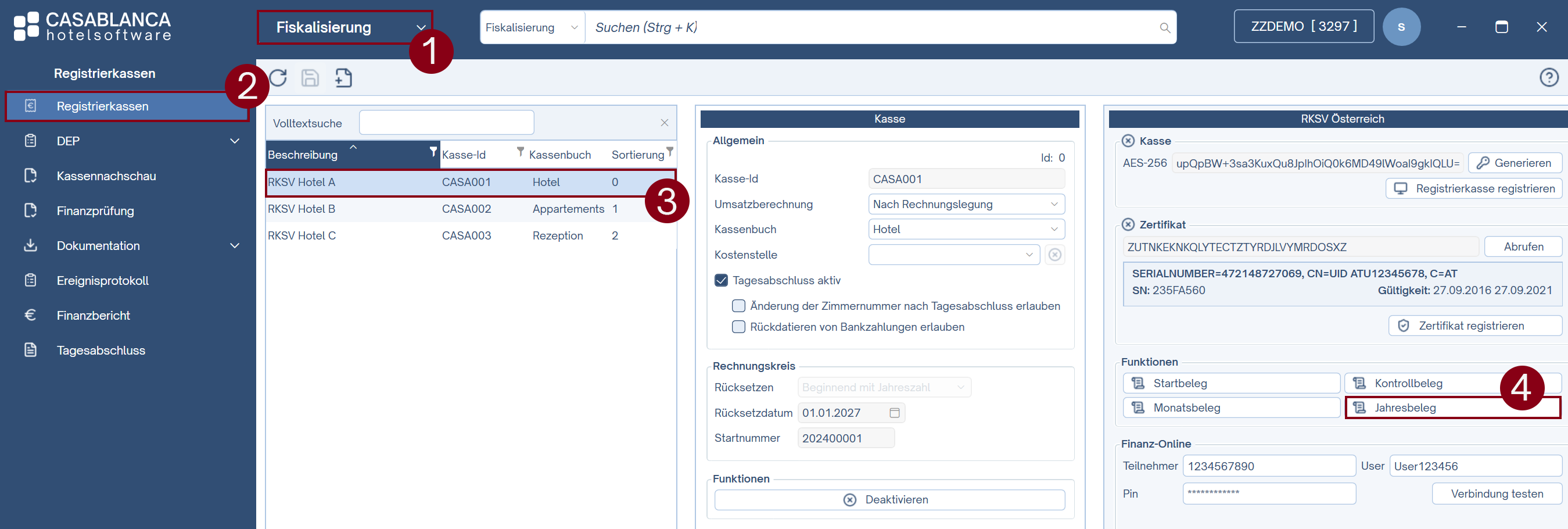 Jahresbeleg erstellen