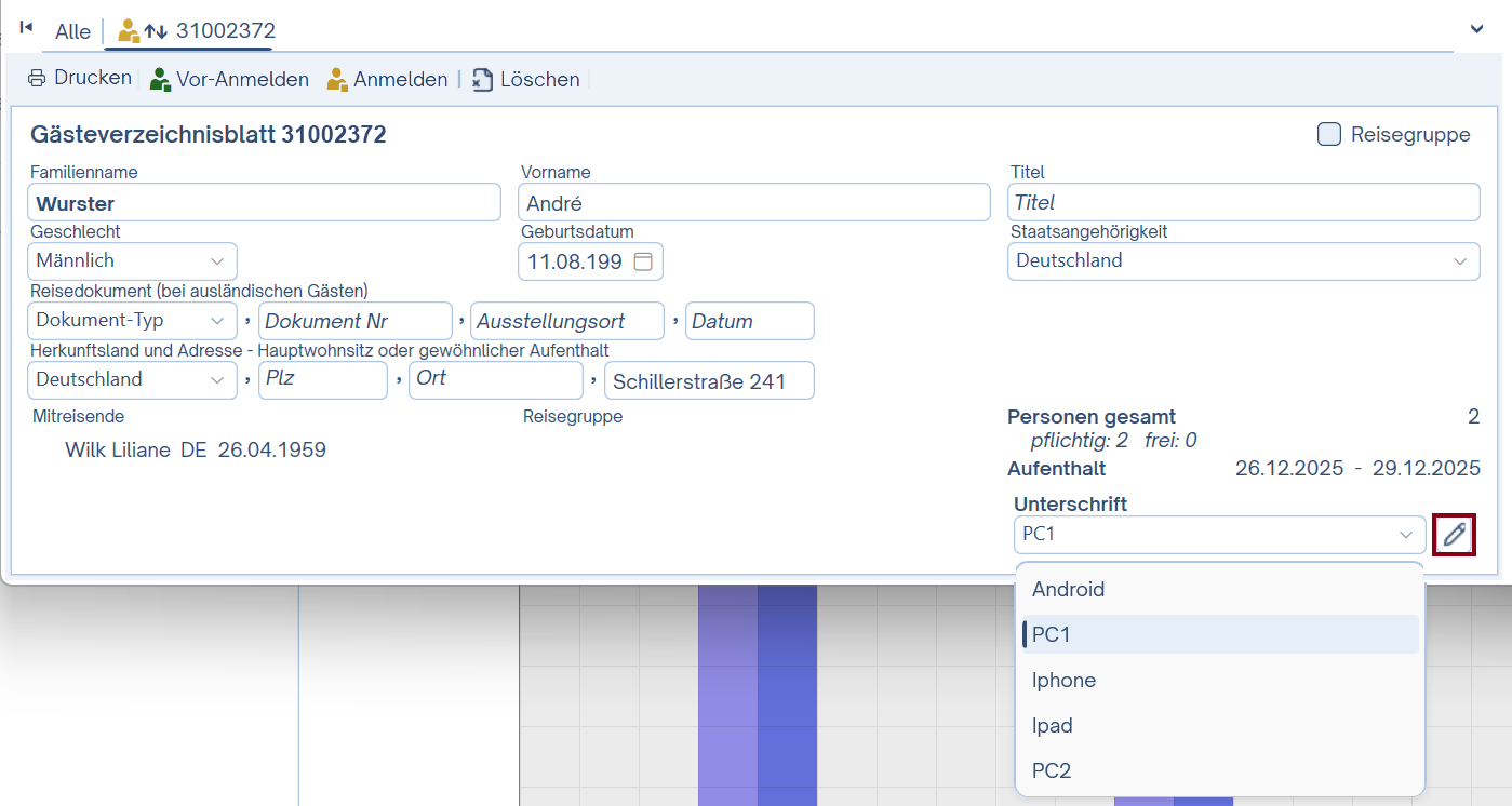 Unterschrift anfordern