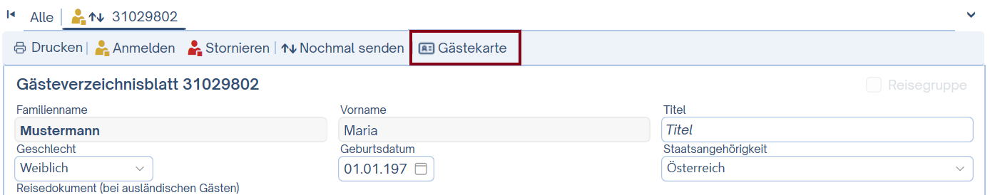 Gästekarte