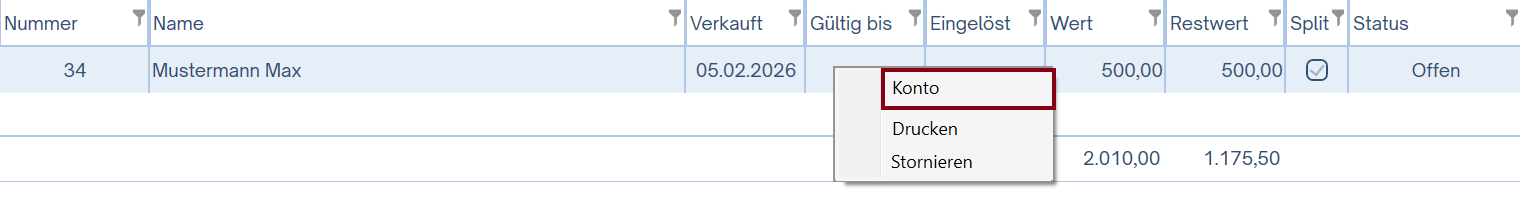 Gutschein Konto Bild1