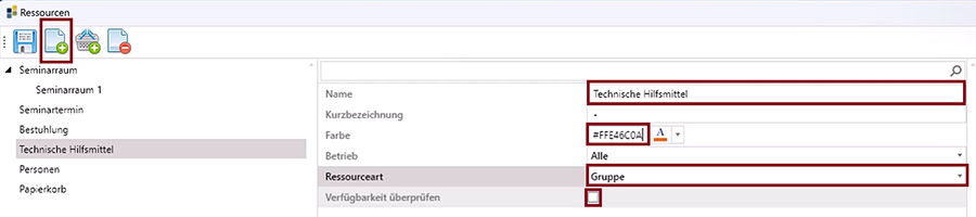 Technische Hilfsmittel - FFE46C0A Ressourcenverwaltung