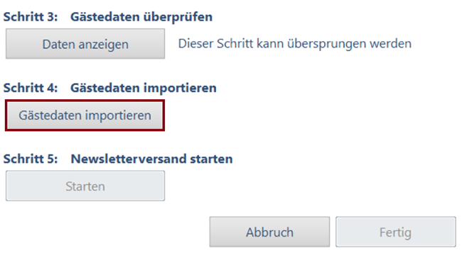 Gästedaten importieren