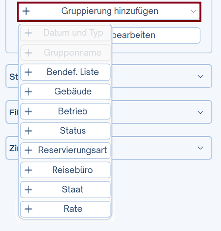 Gruppierungen hinzufügen