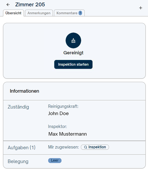 Prüfung starten Checkliste