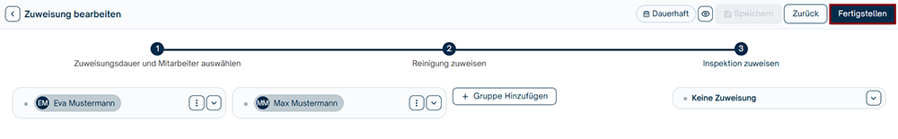 Zuweisung von Aufgaben