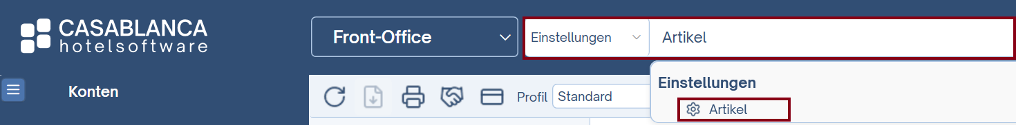 Preis / Artikelverwaltung -> Artikel