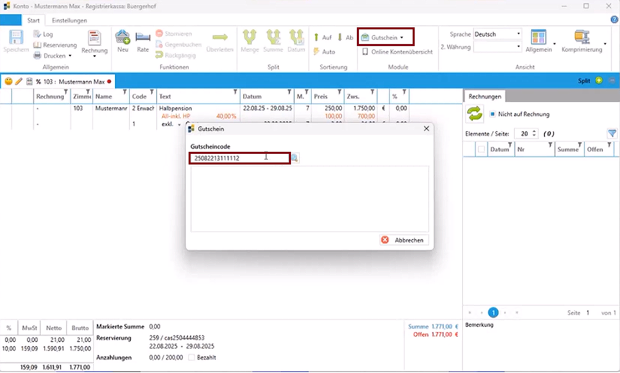 Transaktionen Umsatzliste