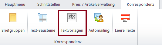Korrespondenz-Textvorlagen