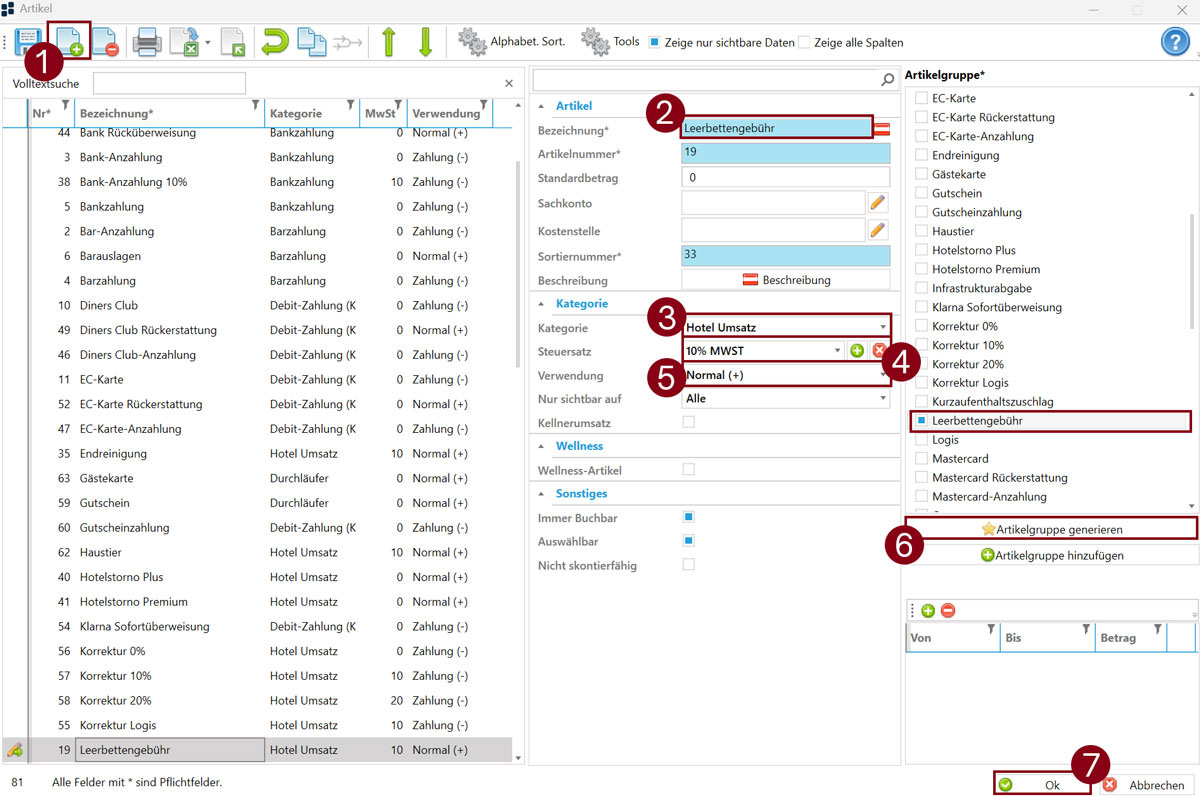 Artikel anlegen Artikel anlegen