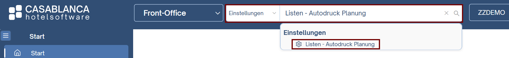 Listen -> Listen - Autodruck Planung
