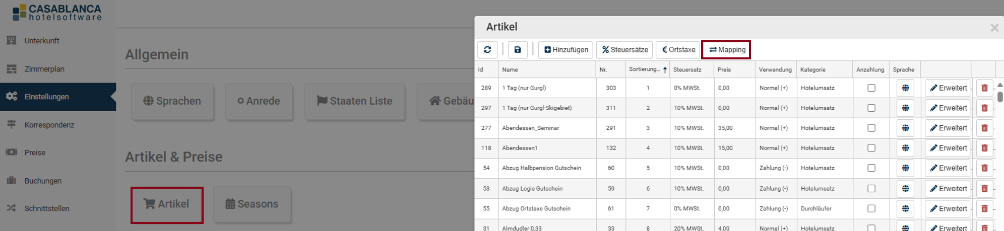 Artikel-Mapping