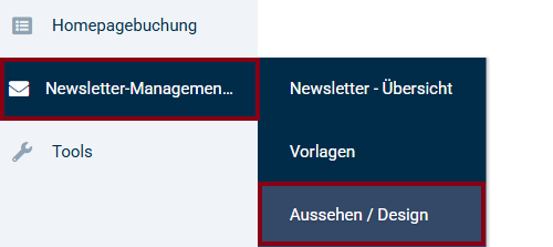 Menü Button Aussehen Design