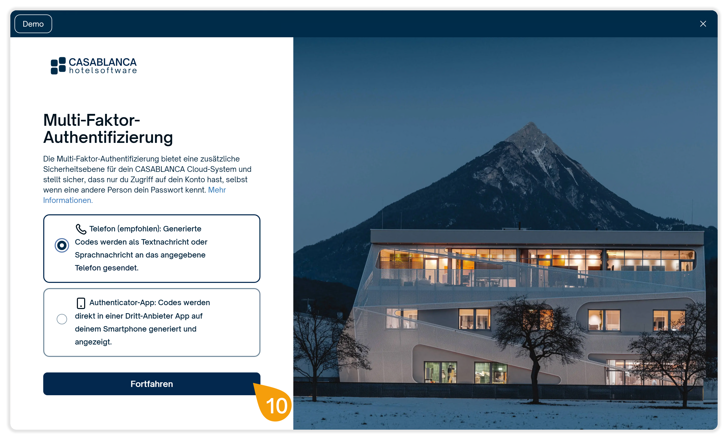 MFA Einrichtung