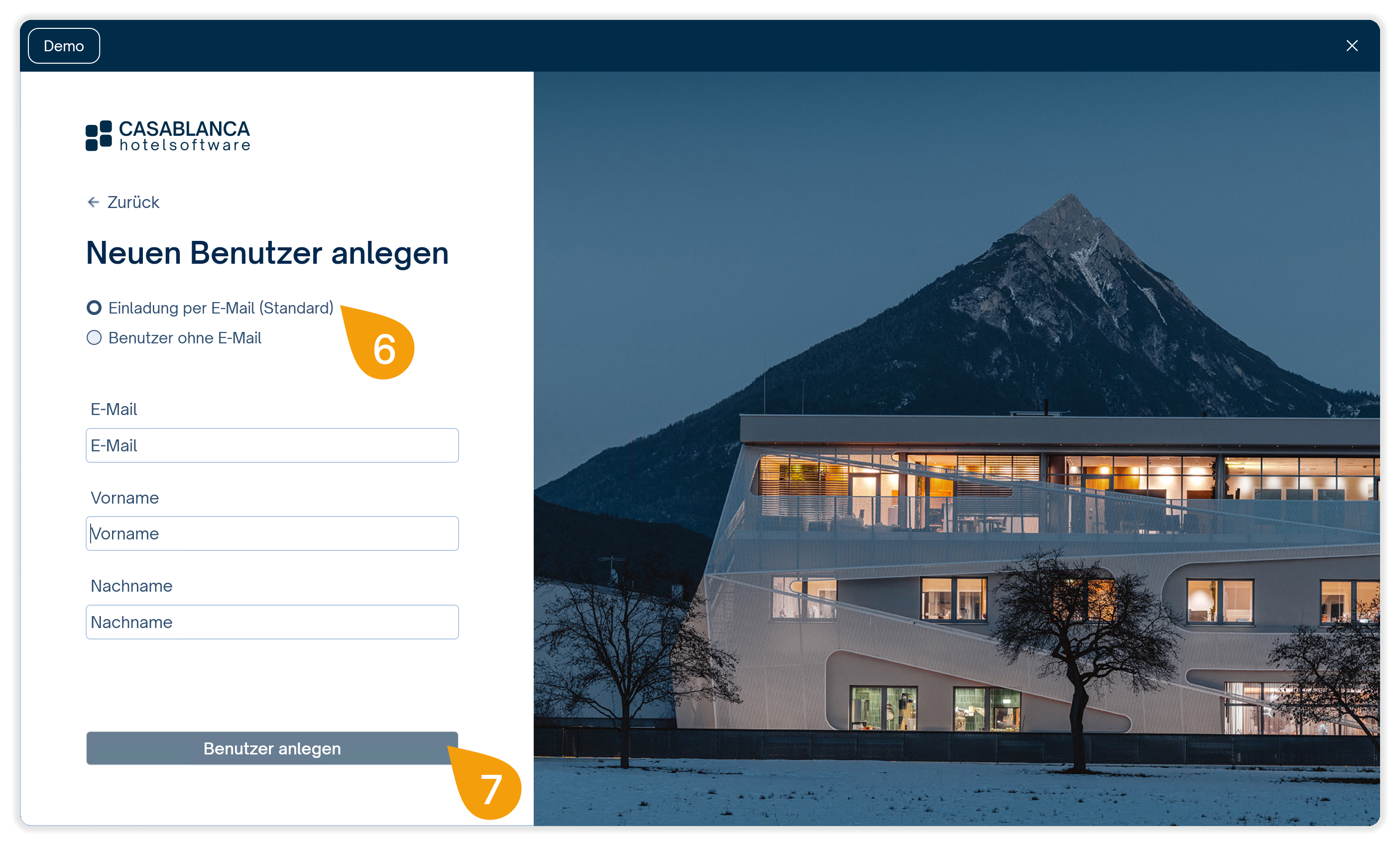 Einladung per E-Mail (Standard)