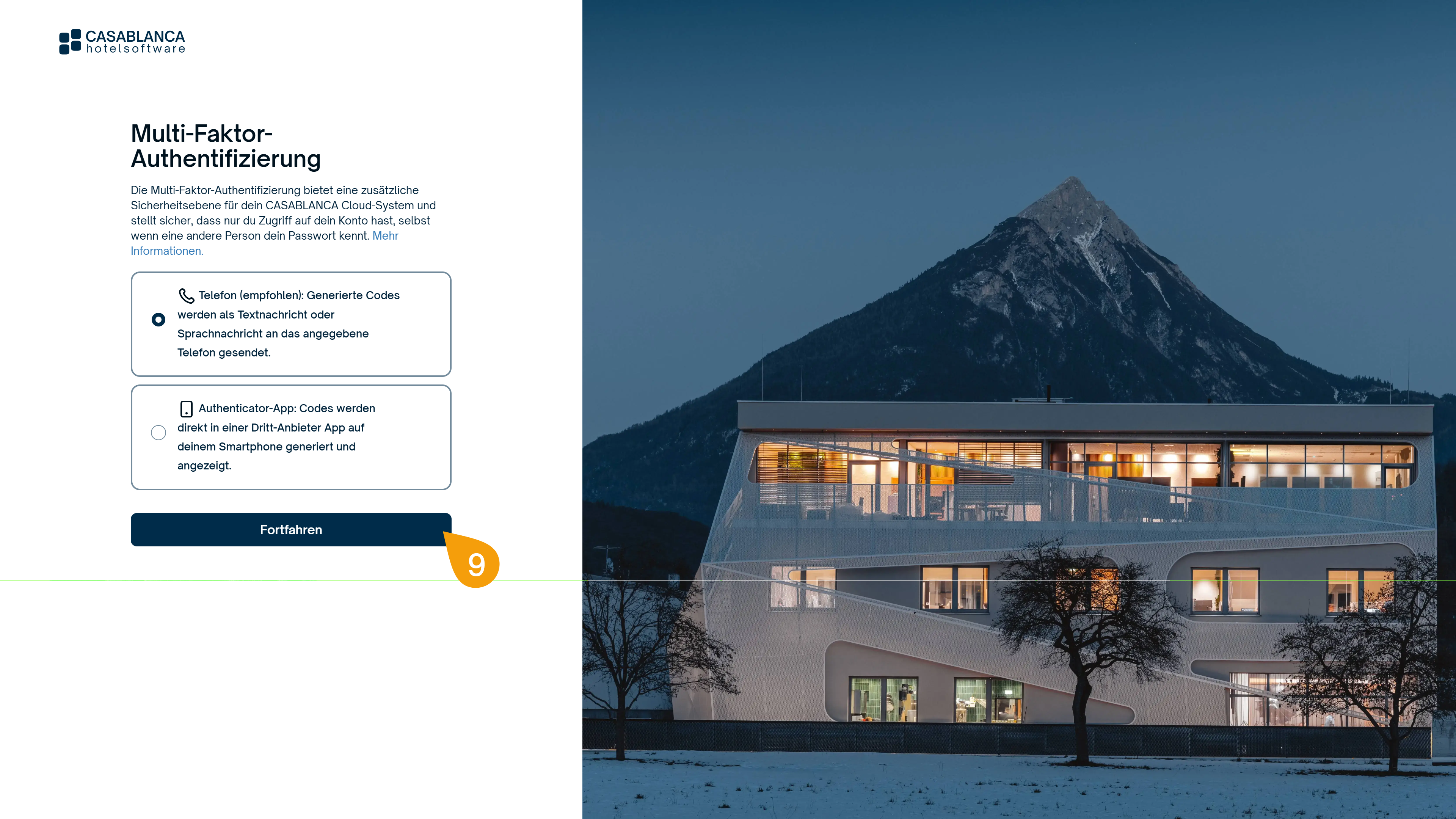 MFA Einrichtung