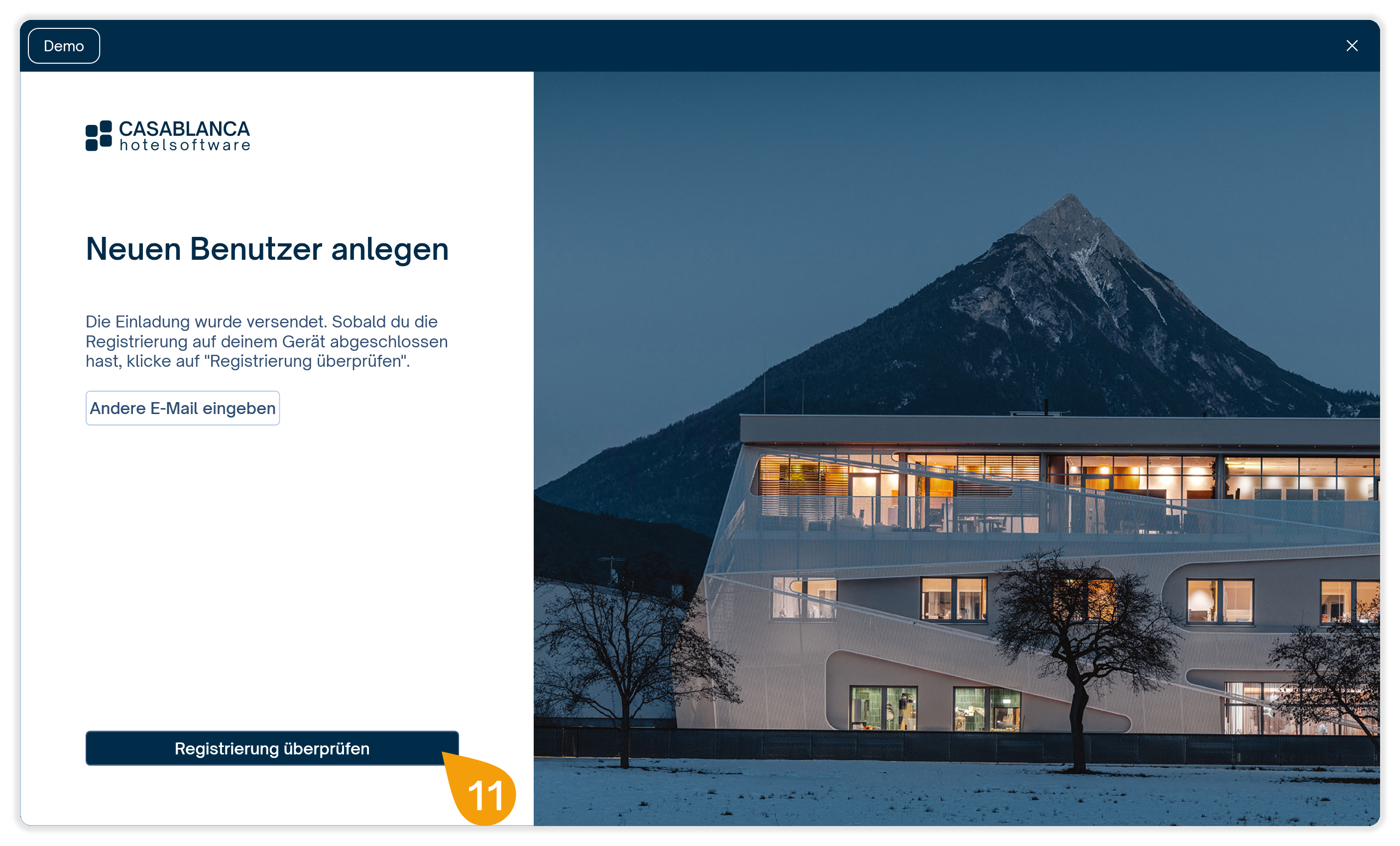 Registrierung überprüfen