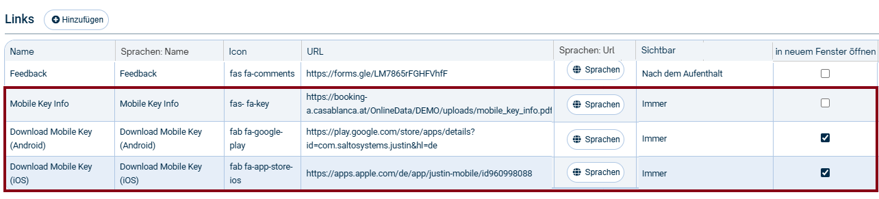 Gäste-App - Links Gäste-App - Links