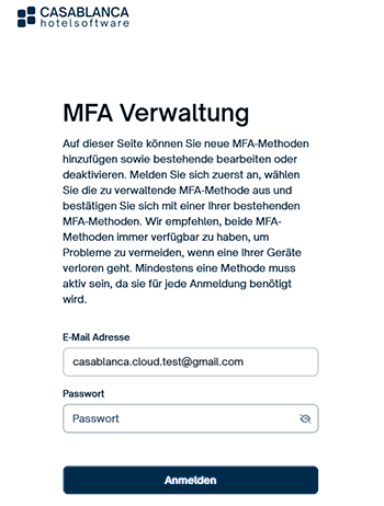 MFA bearbeiten