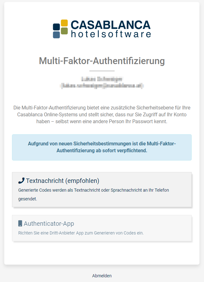 Einrichtung Multi-Faktor