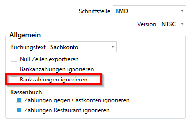 Bankzahlungen ignorieren