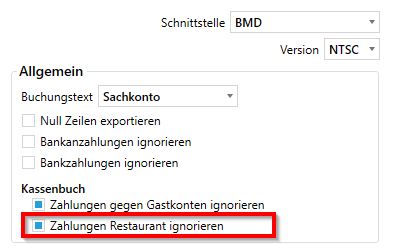 Zahlungen Restaurant ignorieren