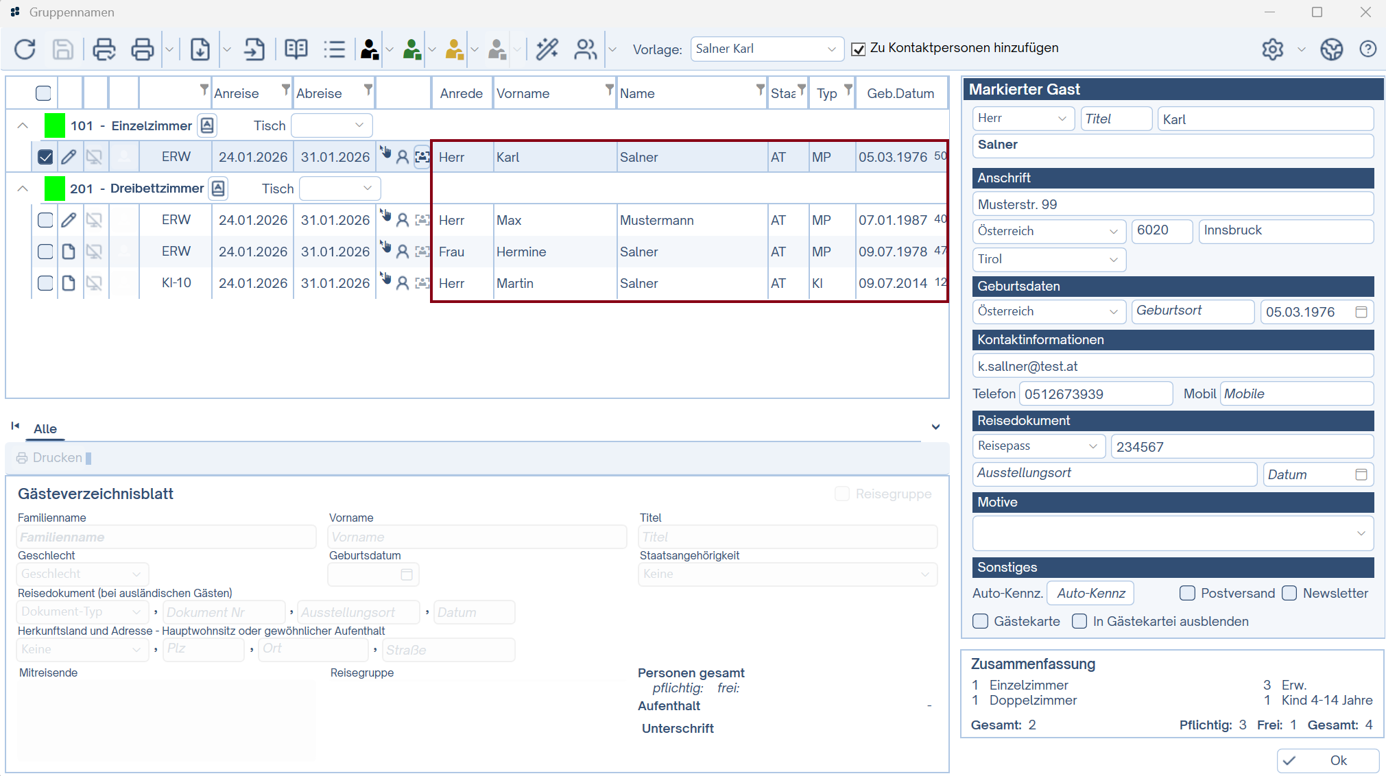 Meldewesen / Gruppennamen