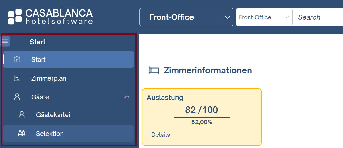 CASABLANCA Navigationsleiste Navigation