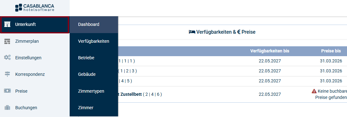 CASABLANCA Navigation Navigation