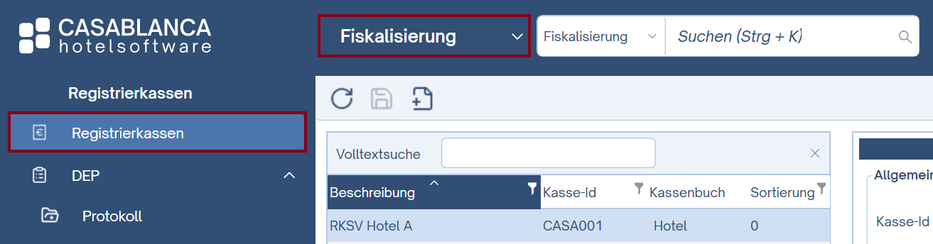 Registrierkassen öffnen