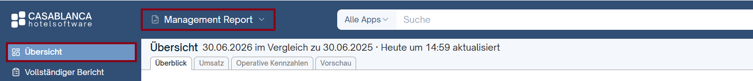 Management Report - Übersicht Management Report