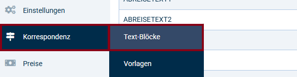 Text-Blöcke öffnen