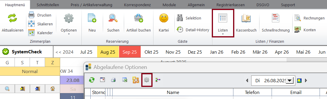 Reservierungsstatus