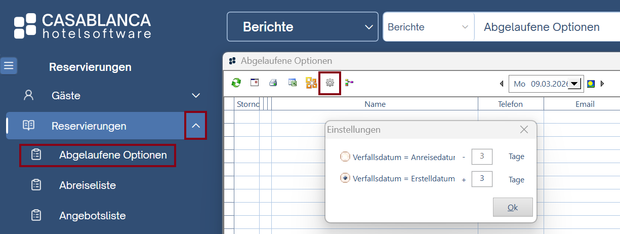 Reservierungsstatus Reservierungsstatus