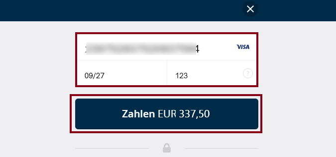 Karteneingabe-Formular Payment Gateway