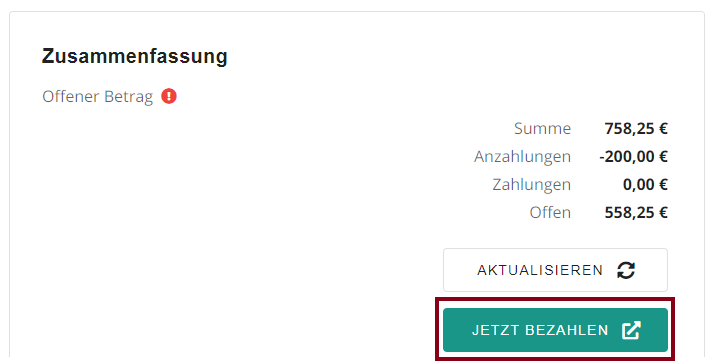 Jetzt bezahlen Button