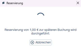 Reservierung wird durchgeführt