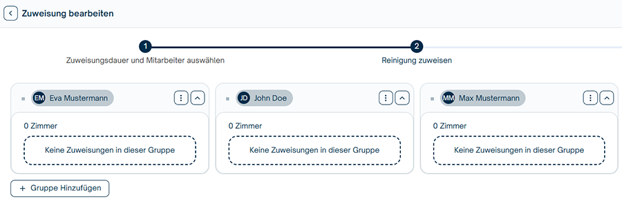 Zuweisung von Aufgaben