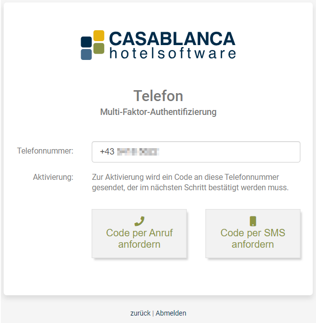 Telefon Nummer hinterlegen