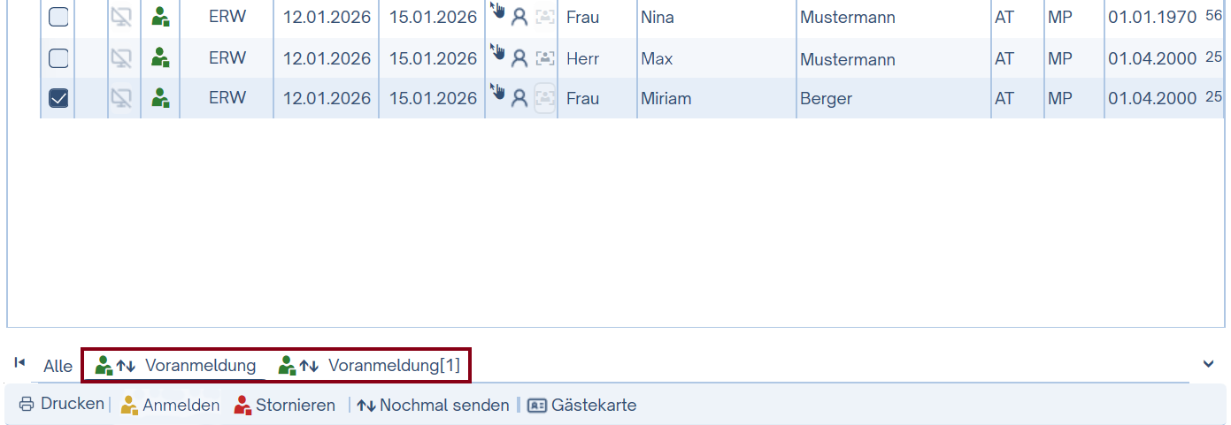 Reiter Voranmeldung